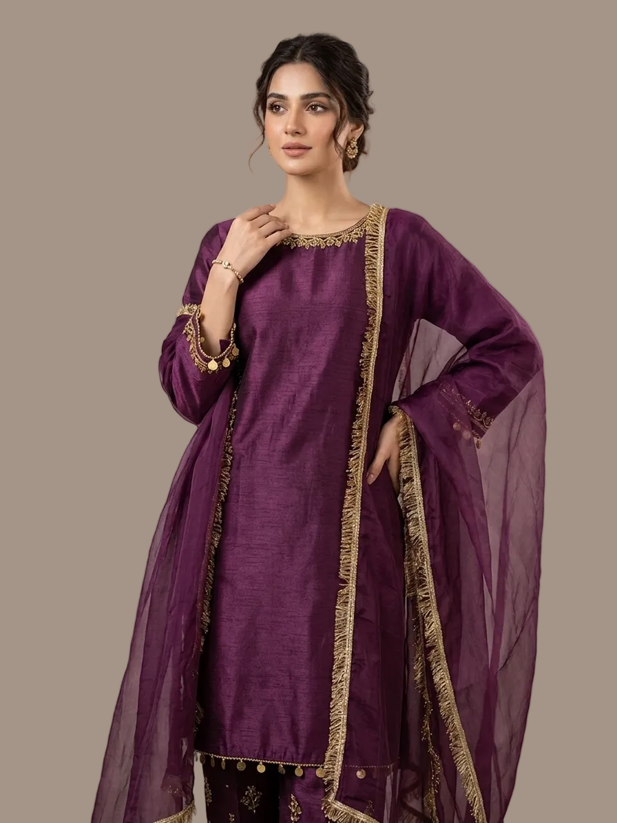 Silk Mairage | Raw Silk | 3 Pcs Suit