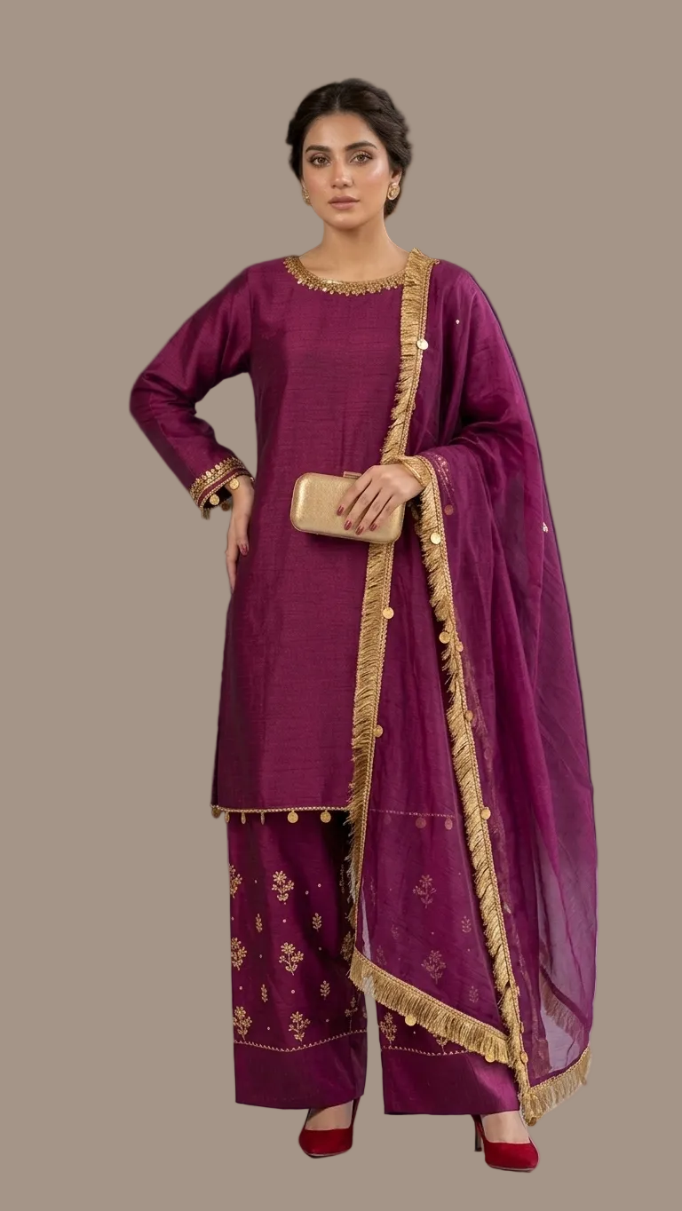 Silk Mairage | Raw Silk | 3 Pcs Suit