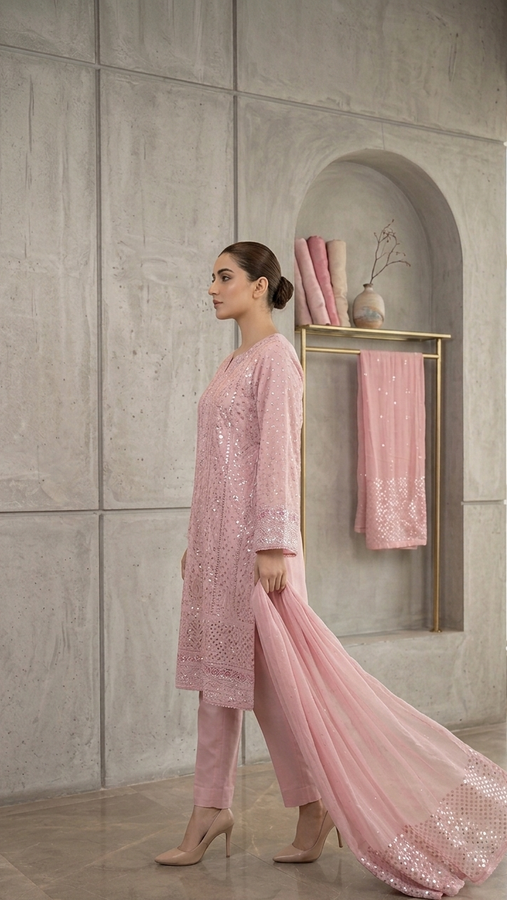 Blush Royal | 3 Pcs Suit | chiffon