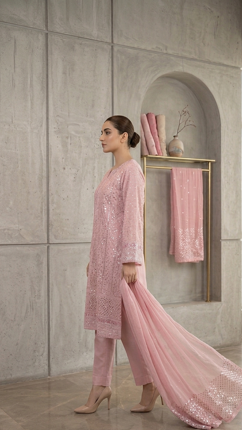 Blush Royal | 3 Pcs Suit | chiffon