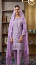Lilac royal | 3 Pcs Suit | organza